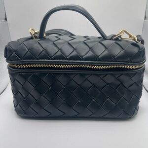 Elegant Black Woven Handbag